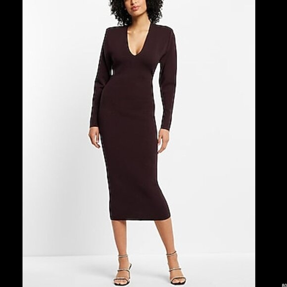 Express Dresses & Skirts - Express Back Cutout Midi Sweater Dress Size XL NWT